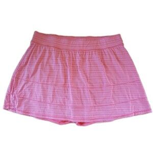 Livi Active Skort 22 24 Pink White Stripe Athletic Skirt Stretch Pull On